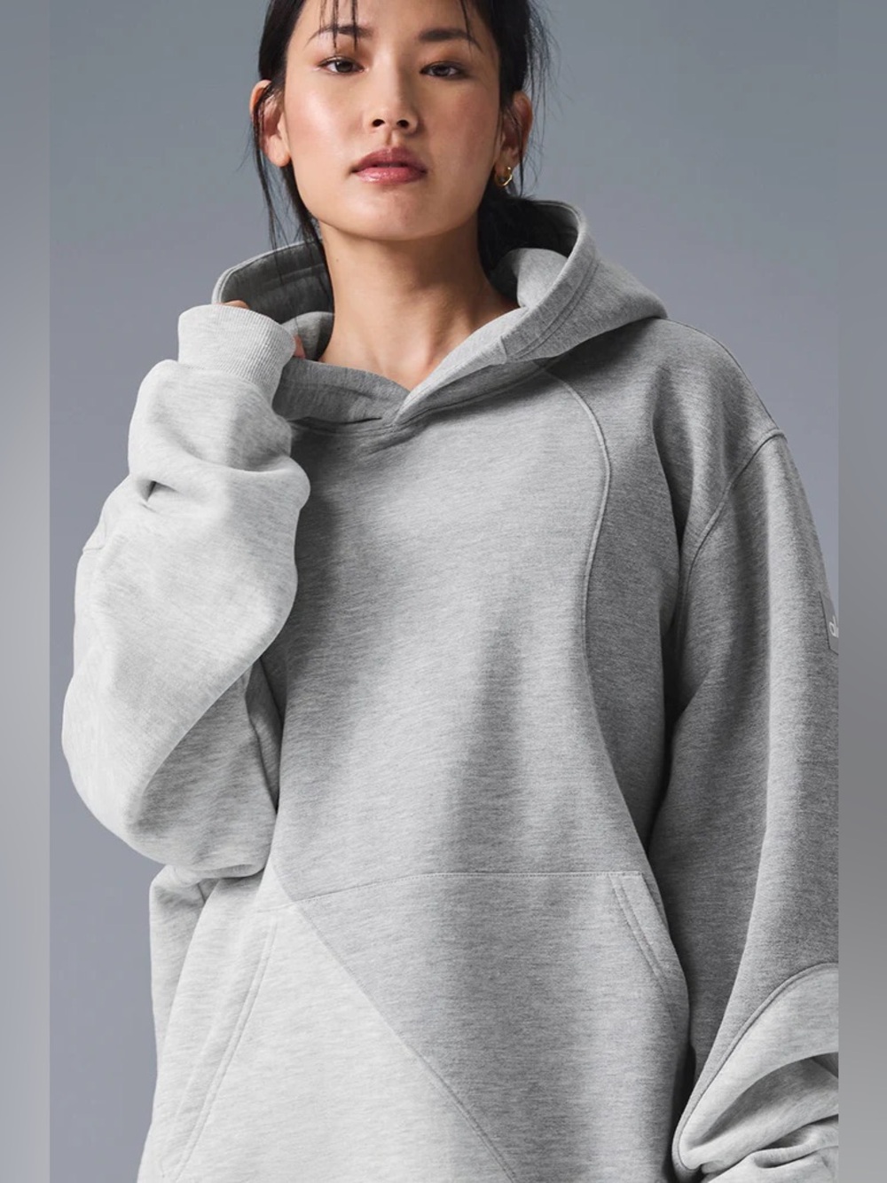Alo Yoga Make Waves Hoodie Athletic Heather Grey Tonal Size S